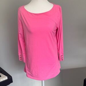 Lilly Pulitzer boat neck Pink quarter Sleeve Top